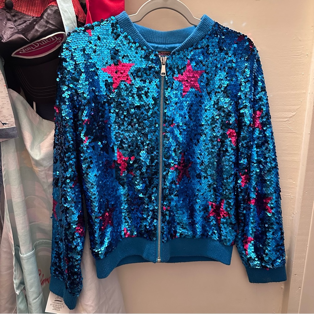 Kids sequin bomber jacket